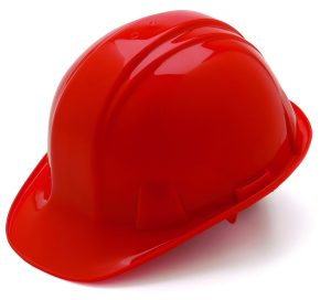 HARD HAT, STD RED W/ 6 POINT RATCHET SUSPENSION ( PYRAMEX )