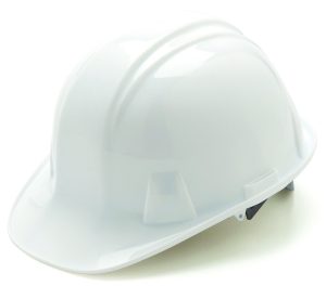 HARD HAT, STD WHITE W/ 6 POINT PIN LOCK SUSPENSION ( PYRAMEX )