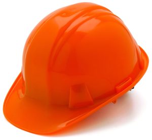 HARD HAT, STD ORANGE W/ 6 POINT  PIN LOCK SUSPENSION ( PYRAMEX )