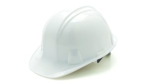 HARD HAT, STD WHITE W/ 6 POINT  RATCHET SUSPENSION ( PYRAMEX )