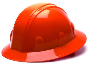HARD HAT, FULL BRIM ORANGE W/ RATCHET SUSPENSION ( PYRAMEX )