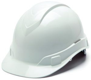 HARD HAT, PYRAMEX " RIDGELINE " BALLCAP WHITE W/ RATCHET SUSPENSION