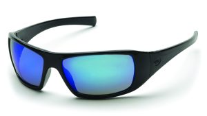 GLASSES, GOLIATH BLACK FRAME ICE BLUE MIRROR LENSE