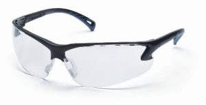 GLASSES, VENTURE 3 BLACK FRAME CLEAR LENS