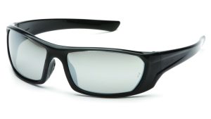 GLASSES, OUTLANDER BLACK FRAME SILVER MIRROR LENSE
