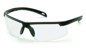 GLASSES, EVER-LITE BLACK SEMI FRAME CLEAR LENSE W/H2MAX ANTIFOG TREATMENT