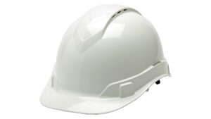 HARD HAT, PYRAMEX " RIDGELINE " BALLCAP VENTED WHITE W/ RATCHET SUSPENSION