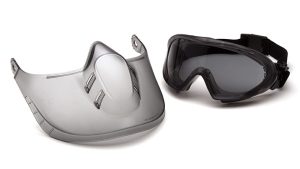 GOGGLE, CAPSTONE SHIELD, GRAY ANTIFOG W/ FACESHIELD & TWO TEAR-OFF VISORS