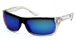 GLASSES, VALLEJO CLEAR FRAME ICE BLUE MIRROR LENSE ANTIFOG
