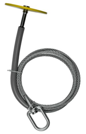 ANCHOR, DROP THROUGH 8FT CABLE W/ SWIVELING D-RING ( 5000LB TIE OFF POINT )