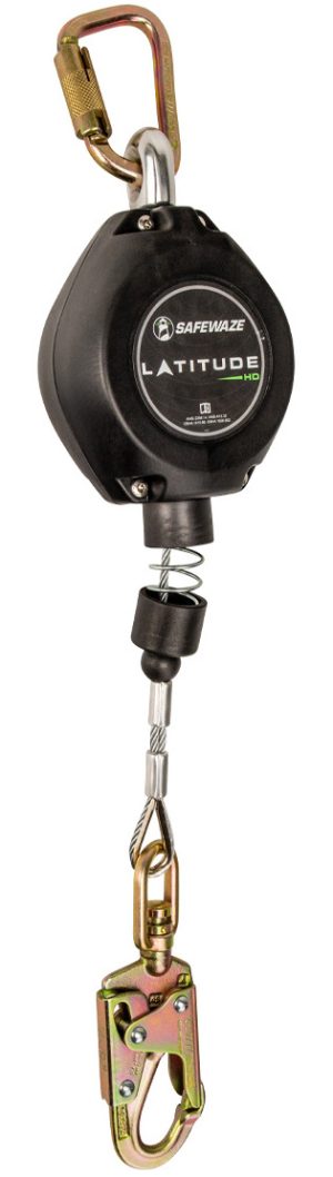 LIFELINE, " CLASS A " RETRACTABLE 11FT GALVANIZED CABLE W/ POLY HOUSING W/ ANSI 3600LB SNAP & FALL INDICATOR