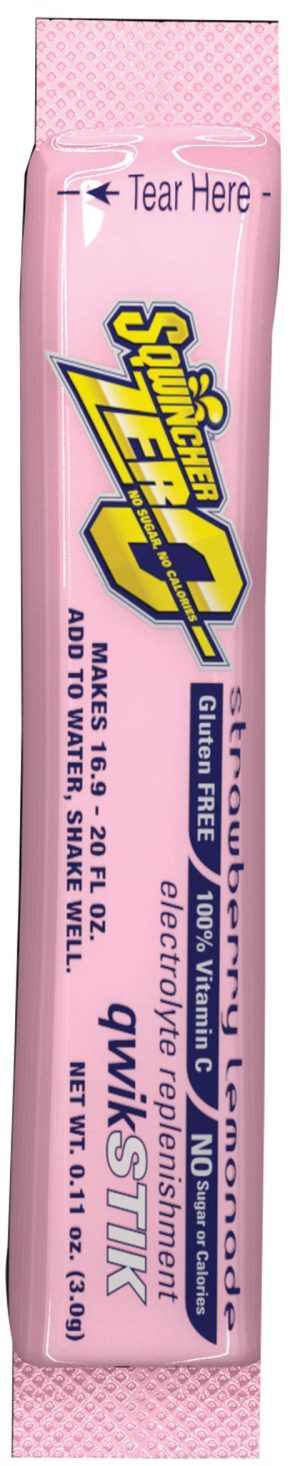 SQWINCHER, 20OZ QUIK STIK STRAWBERRY/LEMONADE 50PK ( SUGAR FREE 0 CARBS 0 CALORIES )
