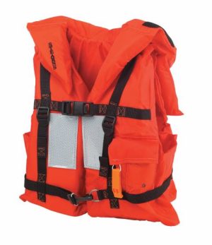FLOTATION VEST, ORANGE DELUXE MERCHANT MATE II FOR USE W/FALL PROTECTION HARNESS CLASS I UNIVERSAL FIT