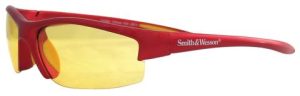 GLASSES, EQUALIZER SMITH & WESSON RED FRAME AMBER LENSE