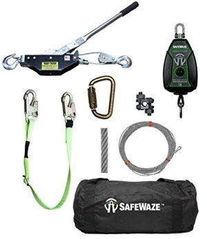 HORIZONTAL LIFELINE KIT , " SAFELINK " 65FT CABLE, 1 COME-A-LONG, 1 SAFELINK SAFETY STRAP, 2 FIST GRIP CABLE CLAMPS, 1 CARABINER, 1 SAFELINK BRAKE & 1 CANVAS CARRY BAG