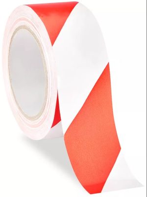 TAPE, HAZARD 2' X 36 YD WHITE/RED