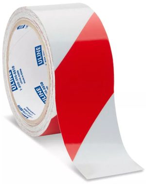 TAPE, RED & WHITE REFLECTIVE 2" X 10YDS
